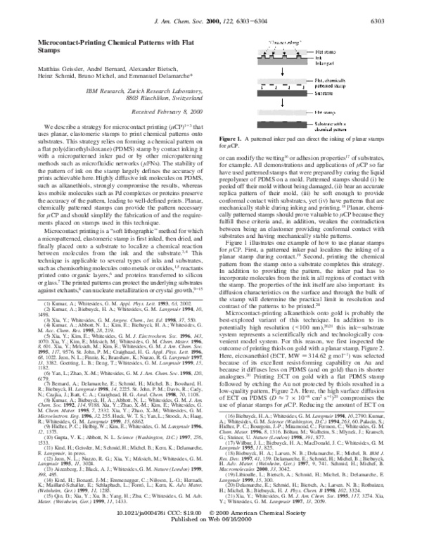 (PDF) Microcontact-Printing Chemical Patterns with Flat Stamps