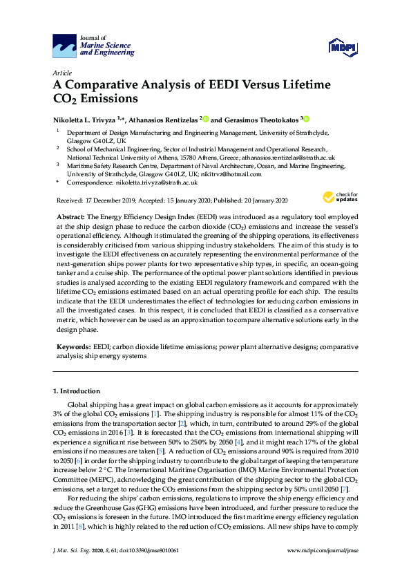 (PDF) A Comparative Analysis of EEDI Versus Lifetime CO2 Emissions