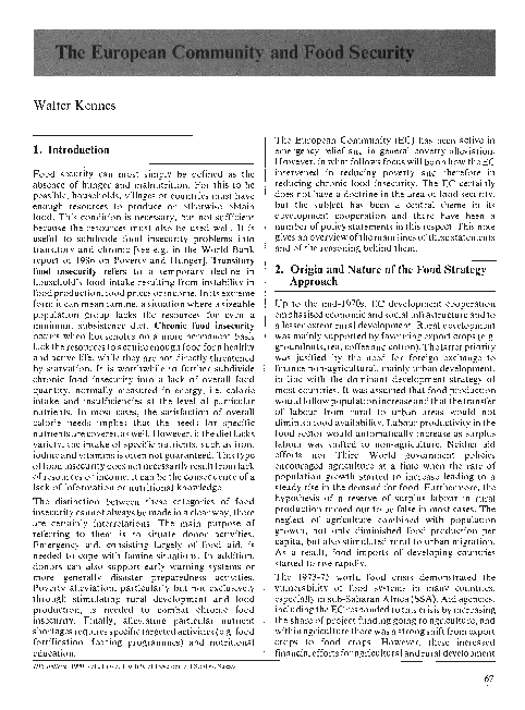 (PDF) The European community and food security