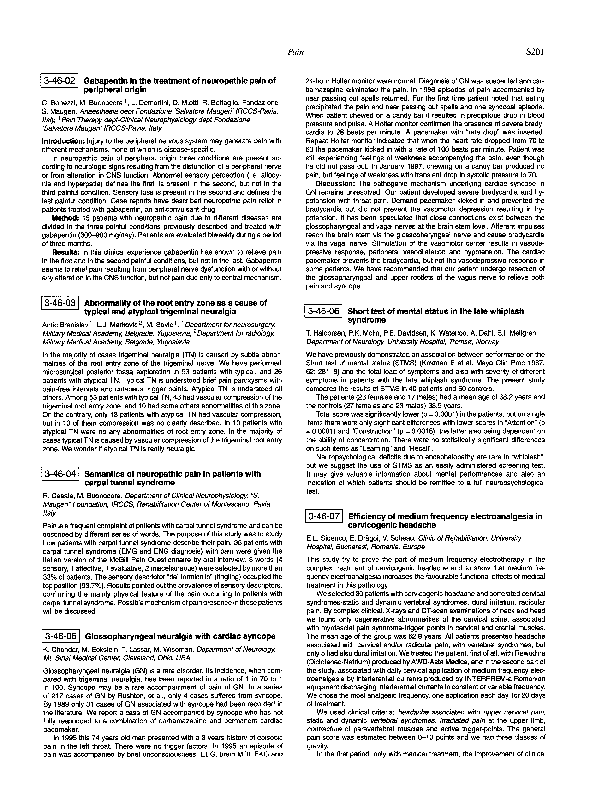 (PDF) 3-46-02 Gabapentin in the treatment of neuropathic pain of ...