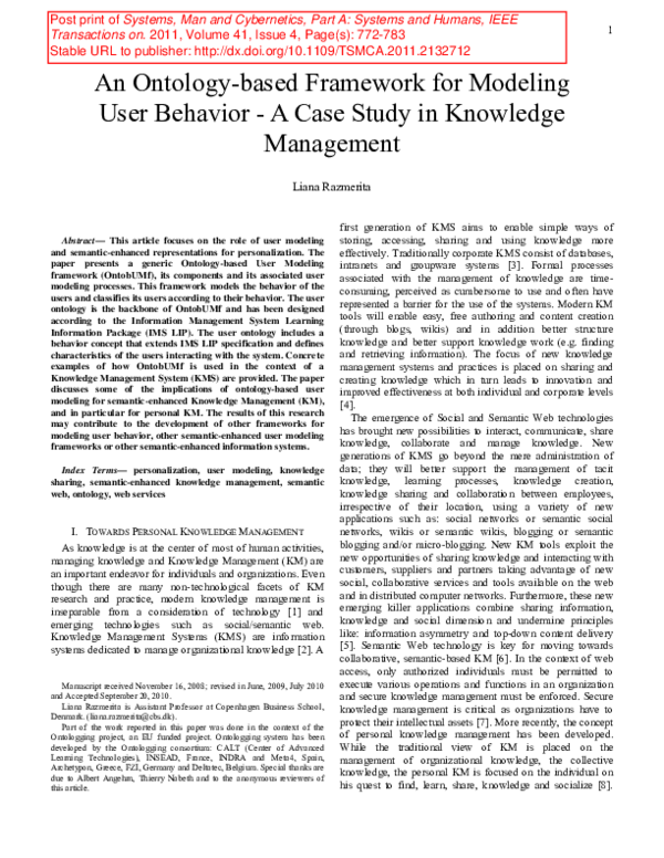 (PDF) An Ontology-Based Framework for Modeling User Behavior—A Case ...