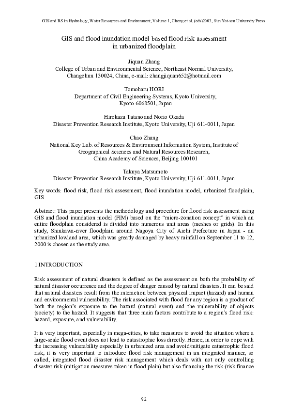(PDF) GIS and flood inundation model-based flood risk assessment in ...