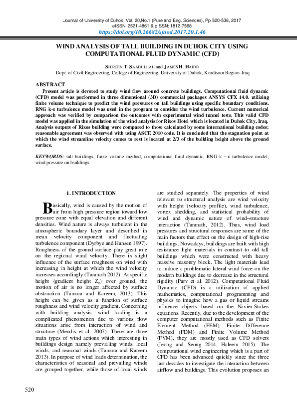 (PDF) Wind Analysis of Tall Building in Duhok City Using Computational ...