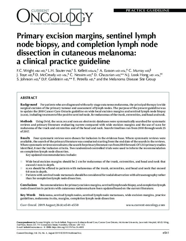 (PDF) Primary excision margins, sentinel lymph node biopsy, and ...
