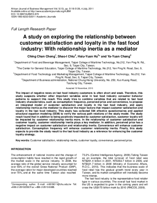 (PDF) A study on exploring the relationship between customer ...