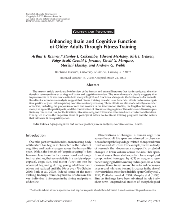 (PDF) Enhancing brain and cognitive function of older adults through ...
