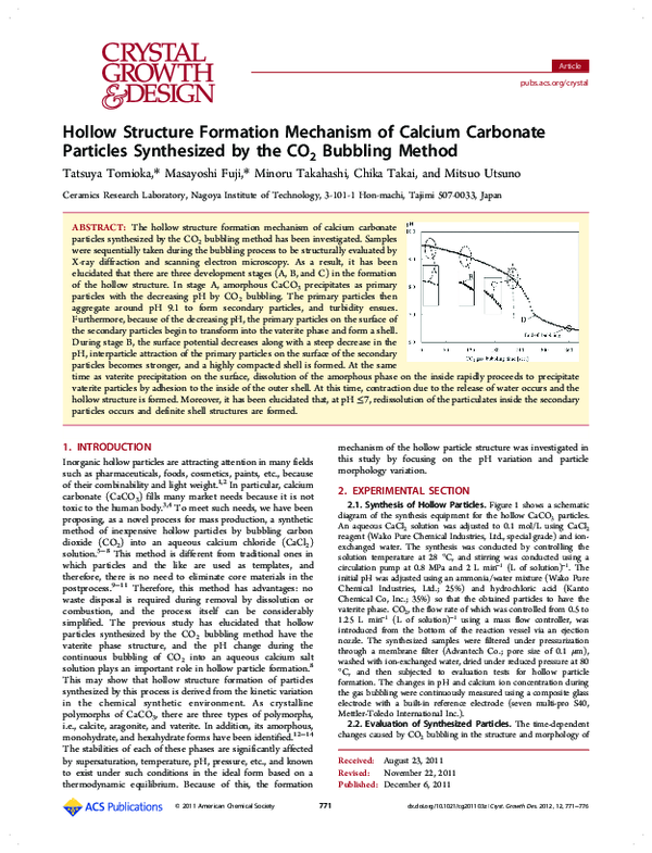 (PDF) Hollow Structure Formation Mechanism of Calcium Carbonate ...