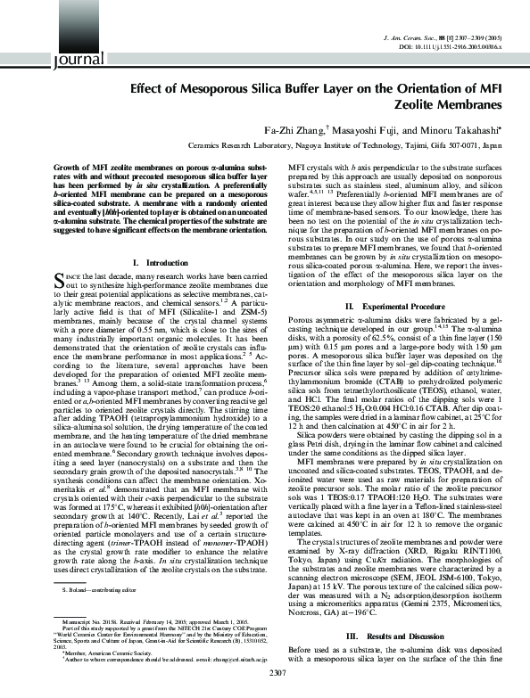 (PDF) Effect of Mesoporous Silica Buffer Layer on the Orientation of ...