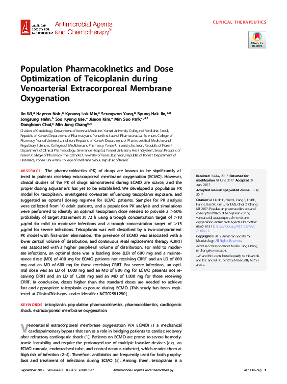 (PDF) Population Pharmacokinetics and Dose Optimization of Teicoplanin ...
