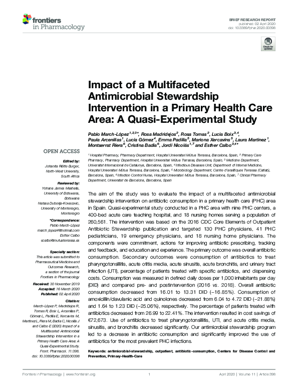 (PDF) Impact of a Multifaceted Antimicrobial Stewardship Intervention ...