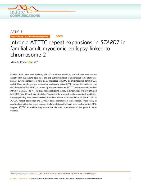 (PDF) Intronic ATTTC repeat expansions in STARD7 in familial adult ...