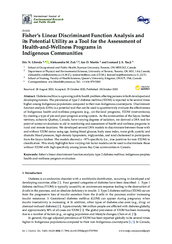 (PDF) Fisher’s Linear Discriminant Function Analysis and its Potential ...