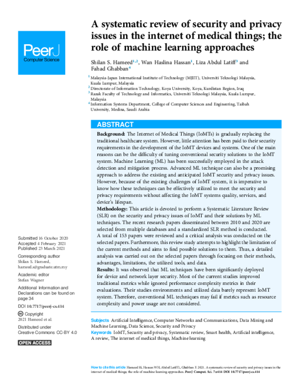 (PDF) A systematic review of security and privacy issues in the ...
