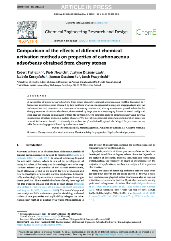 (PDF) Comparison of the effects of different chemical activation ...