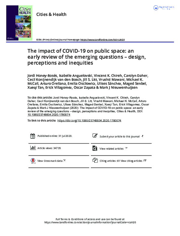 (PDF) The impact of COVID-19 on public space: an early review of the ...