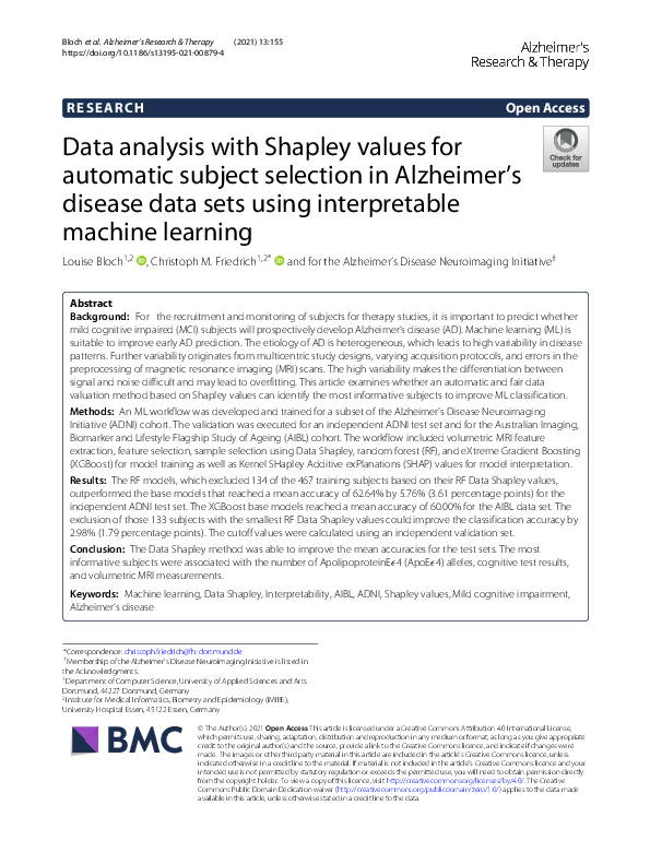 (PDF) Data analysis with Shapley values for automatic subject selection ...