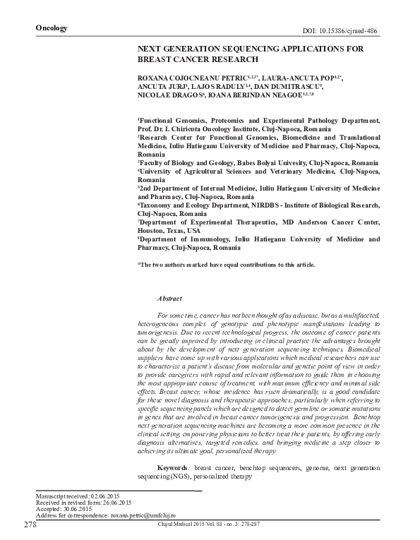 (PDF) Next generation sequencing applications for breast cancer ...