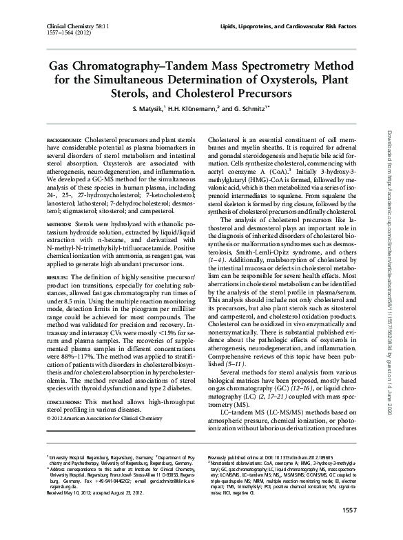 (PDF) Gas Chromatography-Tandem Mass Spectrometry Method for the ...