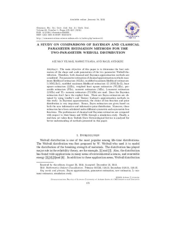 (PDF) A study on comparisons of Bayesian and classical parameter ...