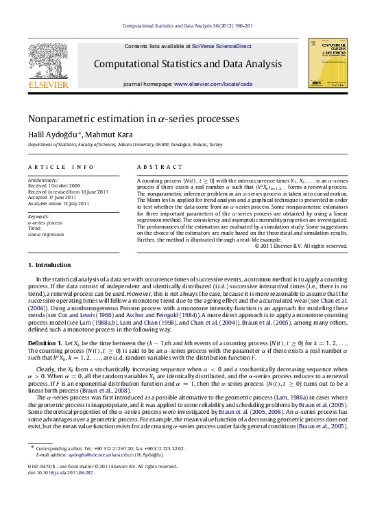 (PDF) Nonparametric estimation in -series processes