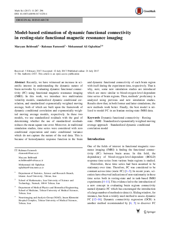 (PDF) Model-based estimation of dynamic functional connectivity in ...