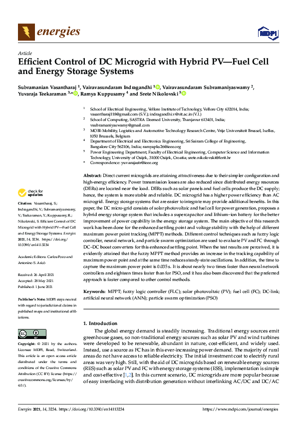 (PDF) Efficient Control of DC Microgrid with Hybrid PV—Fuel Cell and ...