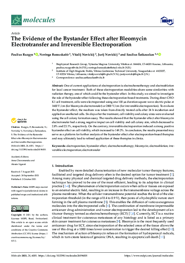 (PDF) The Evidence of the Bystander Effect after Bleomycin ...