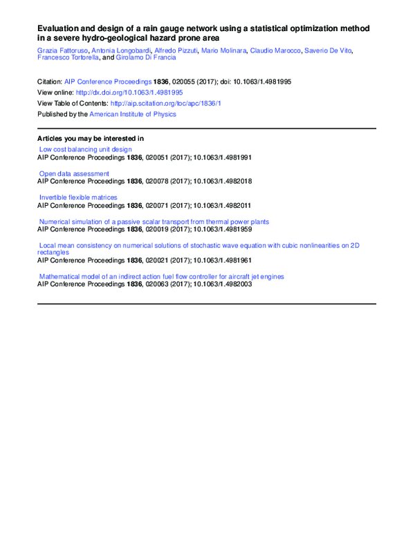(PDF) Evaluation and design of a rain gauge network using a statistical
