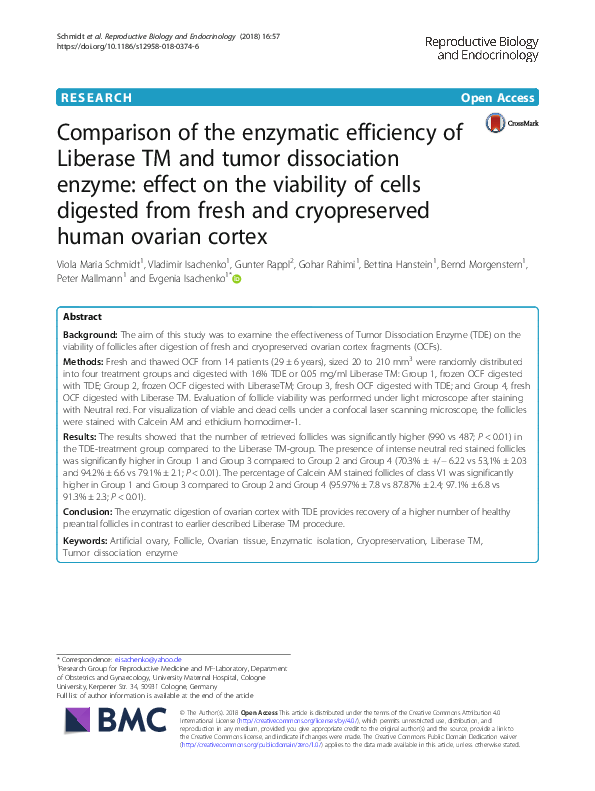 (PDF) Comparison of the enzymatic efficiency of Liberase TM and tumor ...