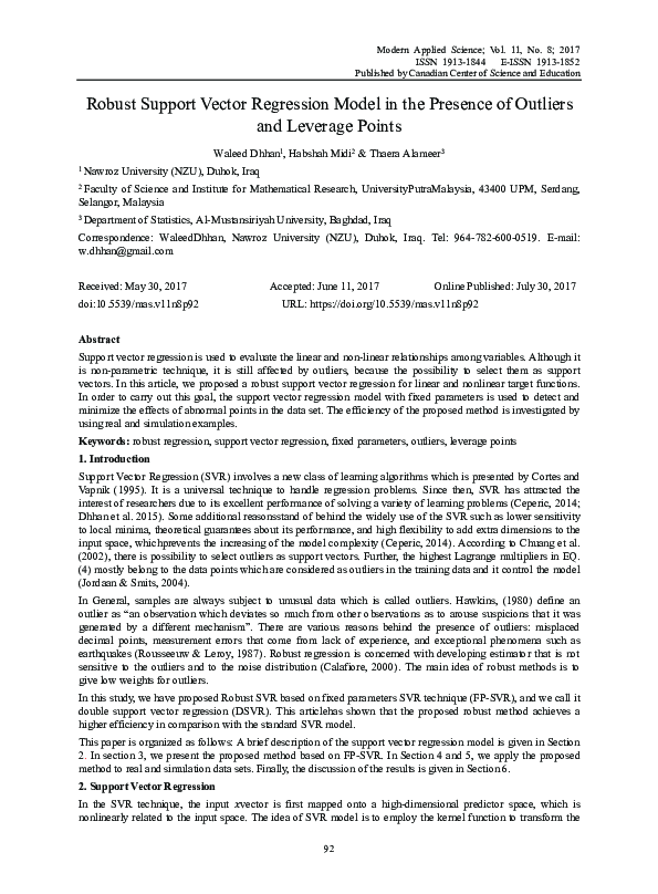 (PDF) Robust Support Vector Regression Against Outliers