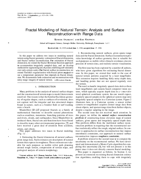 (PDF) Fractal Modeling of Natural Terrain: Analysis and Surface ...