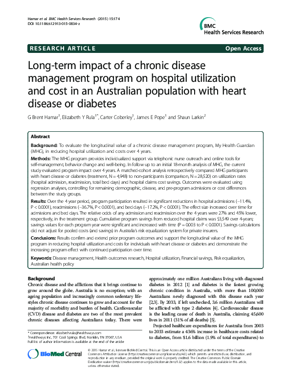 (PDF) Long-term impact of a chronic disease management program on ...