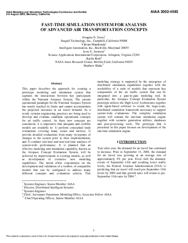 (PDF) Fast Time Simulation System for Analysis of Advanced Air ...
