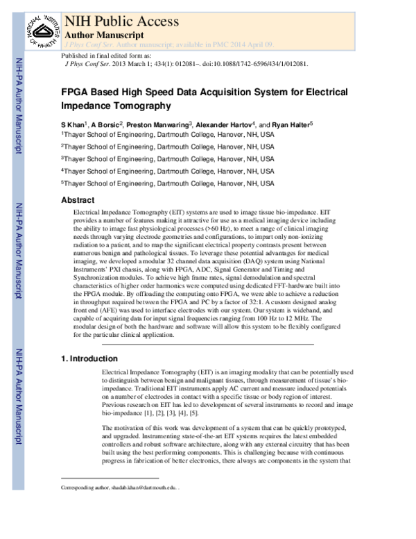 (PDF) FPGA Based High Speed Data Acquisition System for Electrical ...