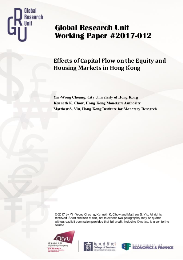 (PDF) Effects of Capital Flow on the Equity and Housing Markets in Hong ...