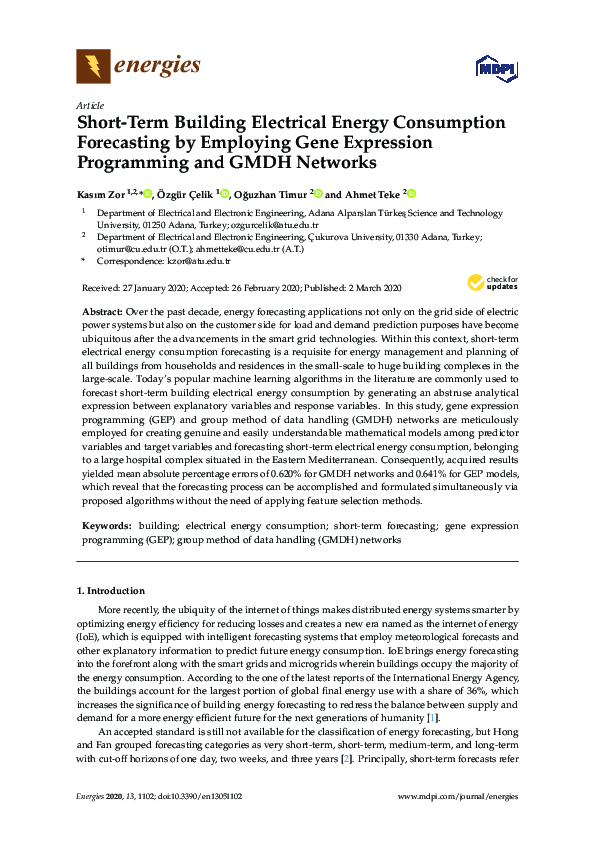 (PDF) Short-Term Building Electrical Energy Consumption Forecasting by ...