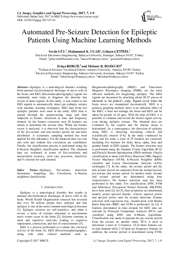 (PDF) Automated Pre-Seizure Detection for Epileptic Patients Using ...