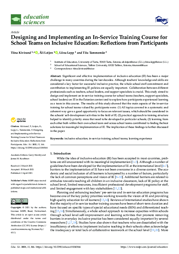 (PDF) Designing and Implementing an In-Service Training Course for ...