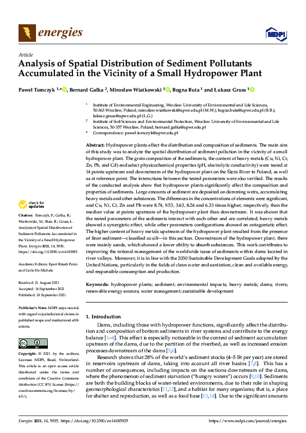 (PDF) Analysis of Spatial Distribution of Sediment Pollutants ...