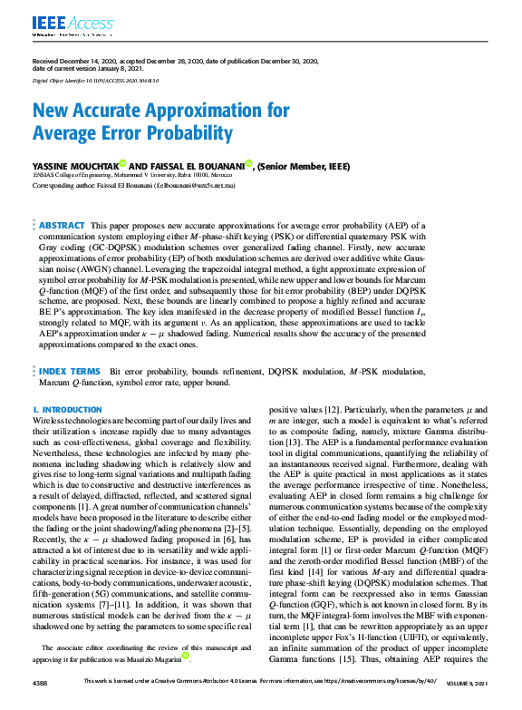 (PDF) New Accurate Approximation for Average Error Probability