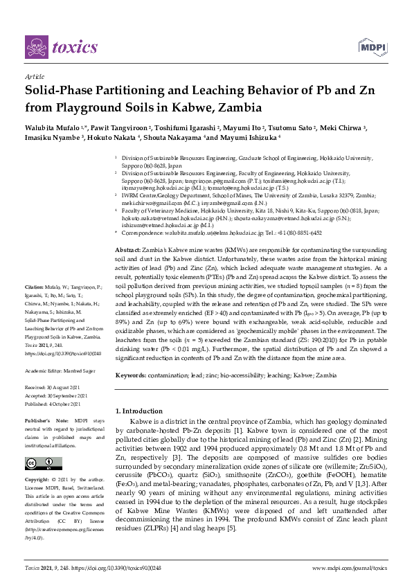 (PDF) Solid-Phase Partitioning and Leaching Behavior of Pb and Zn from ...