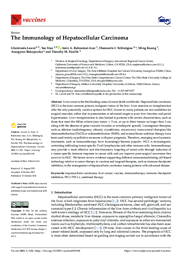 (PDF) The Immunology of Hepatocellular Carcinoma