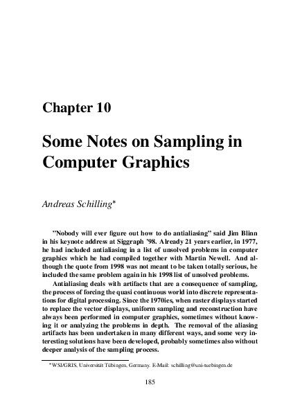 (PDF) Some Notes on Sampling in Computer Graphics