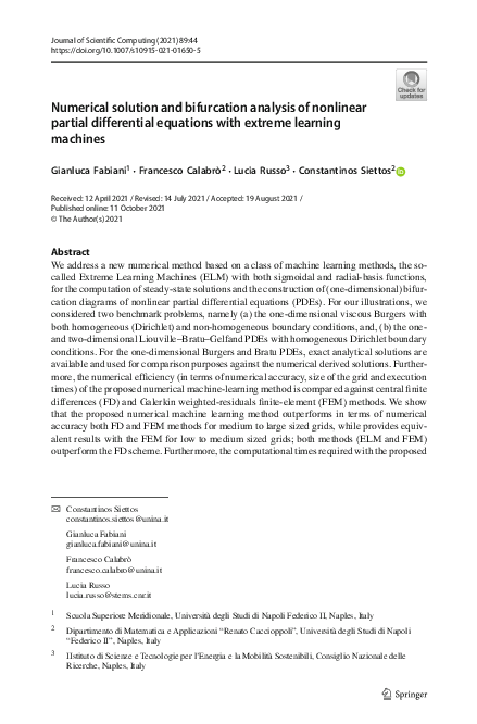 (PDF) Numerical solution and bifurcation analysis of nonlinear partial ...