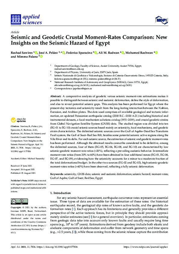 (PDF) Seismic and Geodetic Crustal Moment-Rates Comparison: New ...