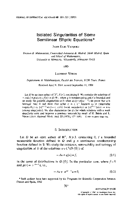 (PDF) Isolated singularities of some semilinear elliptic equations