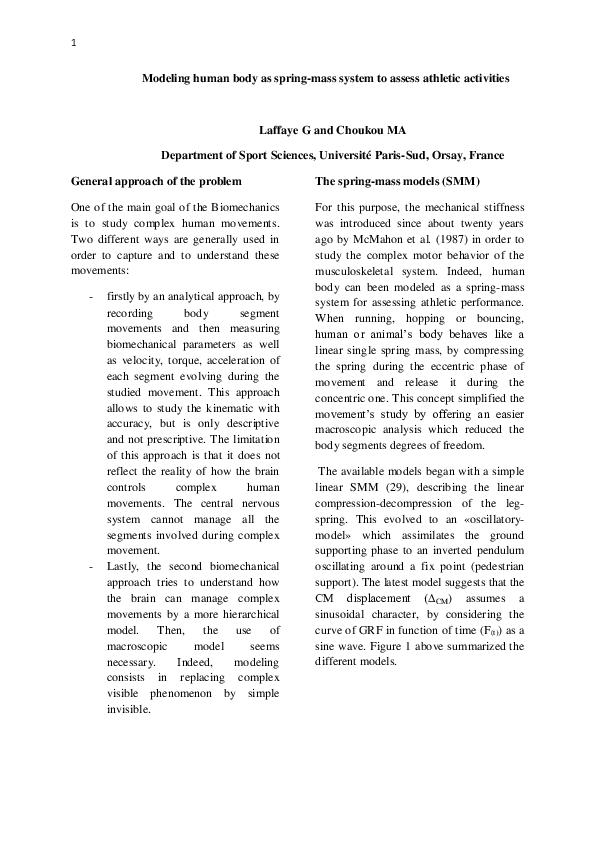 (PDF) Modeling human body as spring-mass system to assess athletic ...