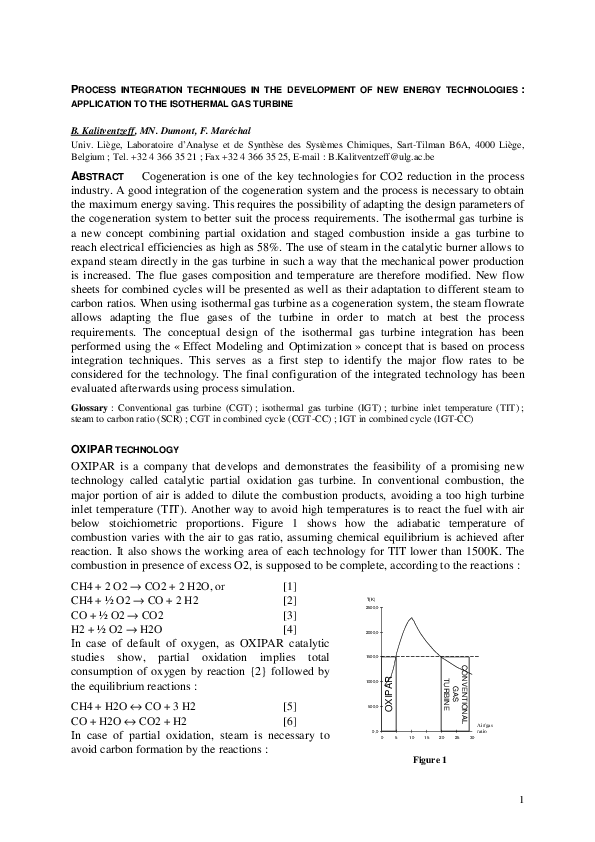 (PDF) Process Integration Techniques in the Development of New Energy ...