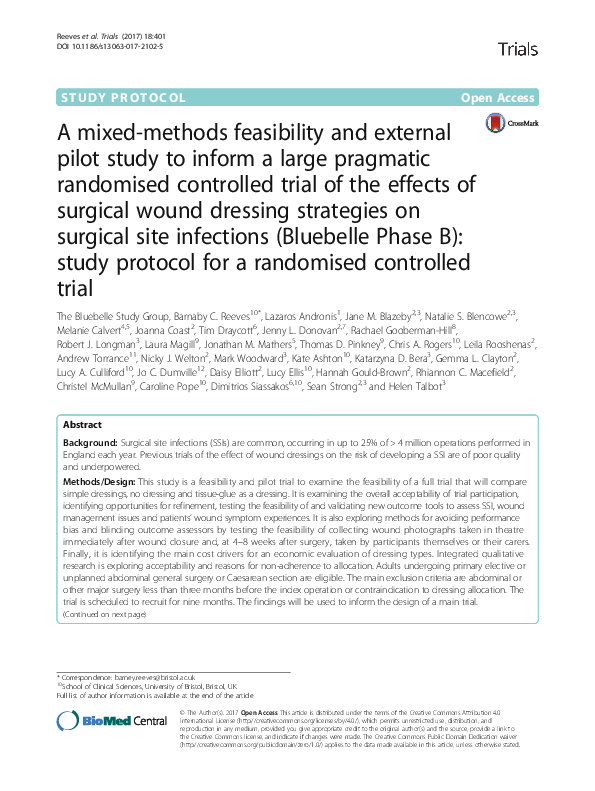 (PDF) A mixed-methods feasibility and external pilot study to inform a ...