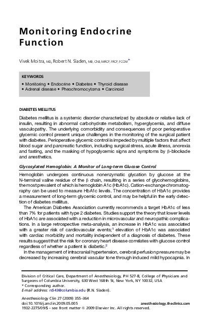 (PDF) Monitoring Endocrine Function